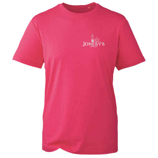 Organic White Coneyfornia Hot Pink T-Shirt