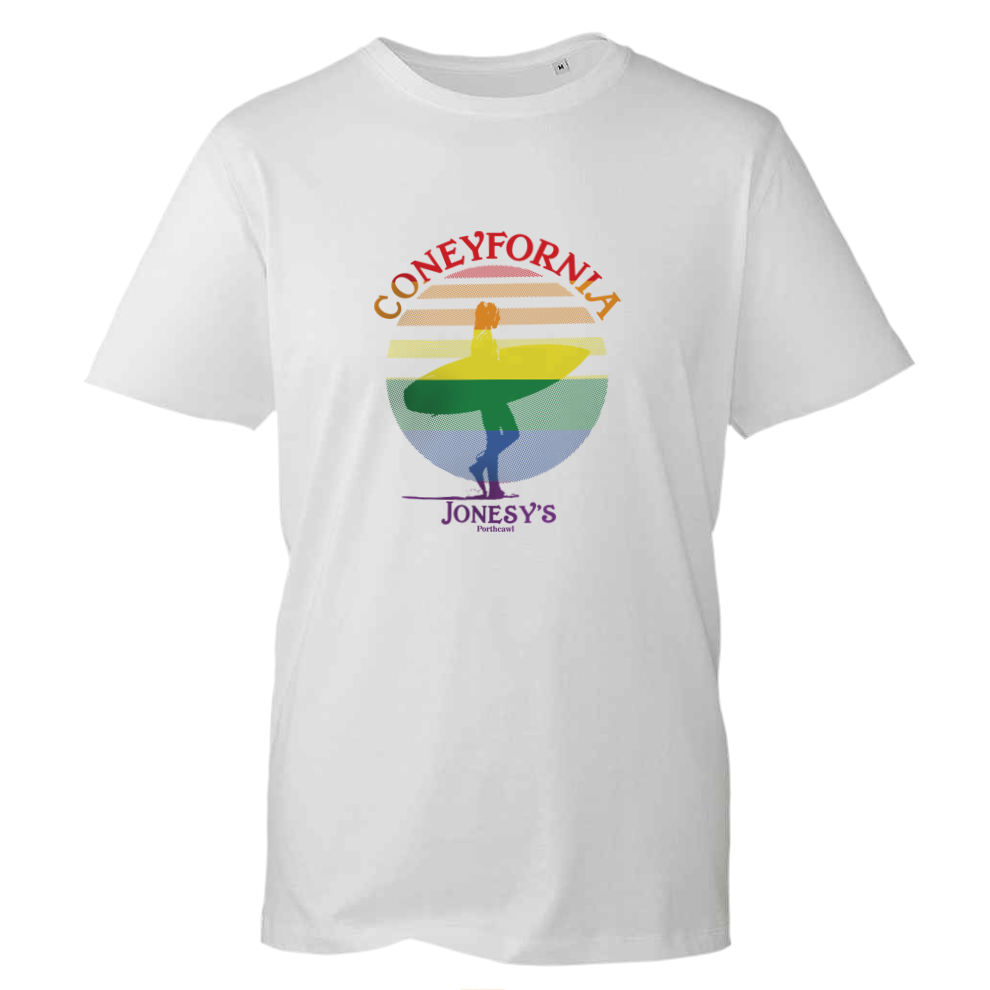 Organic Rainbow Coneyfornia White T-Shirt